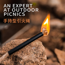 Outdoor camping picnic grilling supplies ignition fuse rope bee wax hemp rope flint combustion aid