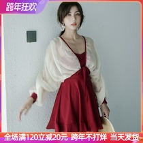 Swimwear women conservative Korean new fairy chiffon long sleeve skirt slim one-piece hot spring swimsuit women two-piece set