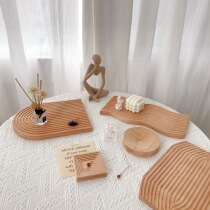 Photo Background Board Creative Water Corrugated Beech Discs of wind Nordic style Wooden Decorative Pendulum of Dining Pendulum