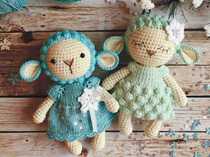 Handmade DIY production of wool knitting cute doll lamb 2 crochet illustration non-finished products leave mail without video