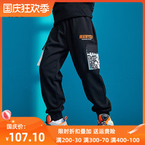 hoo childrens pants boys autumn and winter trousers cotton middle and big childrens casual sweatpants plus velvet overalls pants