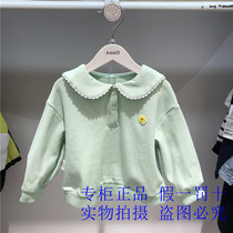 Annil ANEL childrens clothing counter 2021 autumn girls lapel collar long sleeve sweater XG131792