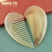 maggie Mary natural horn comb a pair of comb wedding comb gift box set to send wife girlfriend mother best friend