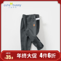 cutebunny baby autumn pants 2021 new boys cotton casual pants baby black Joker pants