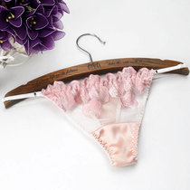 Tangjing silk transparent silk underwear 100% mulberry silk ladies adjustable lace hollow seamless thong pants