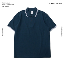 Japanese fashion brand solid color POLO shirt mens fashion summer retro simple all-in-one base shirt Short sleeve T-shirt lapel half sleeve