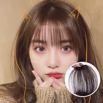 Real hair air bangs wigs Invisible incognito thin fake bangs Hair pieces Mini inner buckle Qi Liu Hai