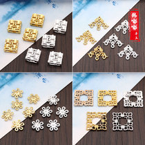 diy alloy double joy flower pendant antique handmade headwear material step-by-step tassel earring accessories z099