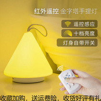 Portable remote control LED night light Rechargeable atmospheric room dormitory Mini feeding energy-saving plug-in wireless table lamp