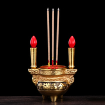 Yuantong Buddha Pure copper electric incense burner Electric candle Plug-in electric incense burner Electronic incense God of Wealth lucky aromatherapy stove for Buddha