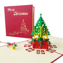 Christmas greeting cards can bring music Korean creative handmade 3d Christmas tree high-end cards customized for foreigners
