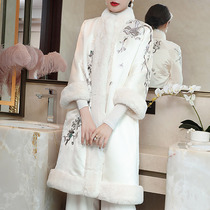 Retro cotton-padded women Chinese style long cotton-padded women winter thick warm temperament coat high-end cheongsam coat