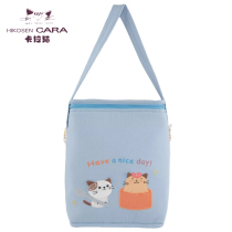 HIKOSEN Carla cat shoulder bag Japanese cat zipper candy blue Womens canvas bag shopping bag