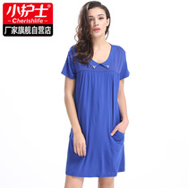 Little nurse mother's nightdress women's summer thin loose large size pajamas outerwear middle-aged and elderly home clothes short sleeve skirt