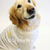 OliviaWear New large dog golden hair cotton breathable small fresh ins wind big dog pet clothes T-shirt