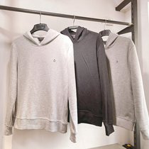 New spring and autumn loose casual hooded sweater mens sports round neck pullover plus velvet bottoming shirt long-sleeved T-shirt