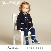 British Powell Craft knitted jacket Prince George with the same baby match dark blue autumn and winter cotton cardigan