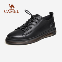 Camel mens shoes spring and summer autumn new leather simple leisure Lace Street official flagship store official website Counter