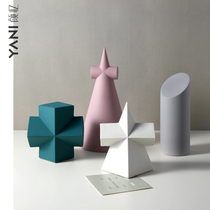 Nordic ins Ceramic ornaments Geometric living room entrance Creative simple model room Art furnishings Home decorations