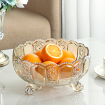 Fruit plate fruit plate living room home creative modern simple snack plate subnet red glass crystal dry fruit basket Nordic
