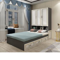 Cloakroom bed Childrens multi-function bed cabinet one combination bed Small apartment tatami with wardrobe bookshelf bed one