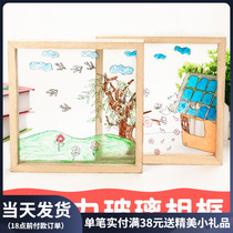 Solid Wood Acrylic Glass Photo Frame Kindergarten Children Handmade Diy Painting Creative Graffiti Hand-painted Fine Art Frame