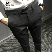 Fugui Bird Mens Pants 2021 Spring and Autumn Slim Foot Pants Korean Trend Joker ankle-length pants Business Suit Pants