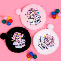 Sticks and bats women plush 2019 new shoulder bag shoulder bag autumn and winter cute hairy girl heart small round bag