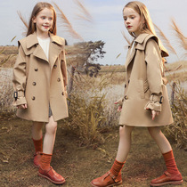 Britains next sara2022 Spring autumn new girls wind clothes foreign air Inn medium long style jacket