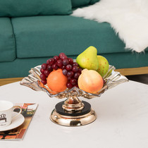 Eurostyle Glass Fruit Pan Light Lavish Dining Room Tea Table Home Candy Snacks Upscale Decorative Dried Fruit Basin Hem
