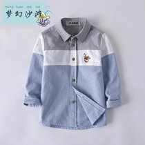 Boys Long Sleeve Shirt Children Men 2021 Spring and Autumn New Boys Shirt Autumn Clothes Polyester Cotton Top Childrens Clothing