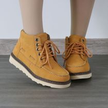 Genuine Leather Short Boots Tide Retro Casual Women Boots Outdoor Mens Boots Waterproof Tooling Boots Frosted Martin Boots Square Head Locomotive Boots