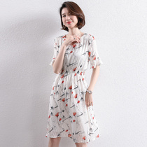 Light-coloured crushed floral dress woman 2020 new summer collection waist display slim V collar with long style goddess Van Dress