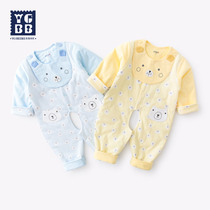 Ingebei girls cotton clothes spring and autumn baby onesie thin cotton warm tide clothing clothes ha clothes baby out to hold clothes