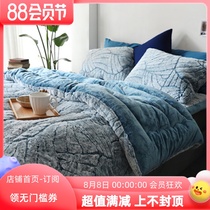 Aika loves Korean bedding 10mm ultra soft and warm plush ultra - fine fiber in winter by four pieces