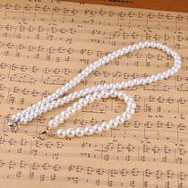 Pearl hanging chain Hanging accessories necklace Car pearl chain Handmade DIY stick diamond material accessories Mobile phone chain hanging