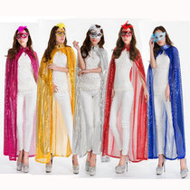 Beauty pageant costume Night cloak champion award cloak Stage costume Color sequin cloak goddess costume performance