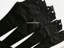 G FOR INNERTHOUGHT Nissan kuroki Black Stretch Knife Cut Destruction Jeans