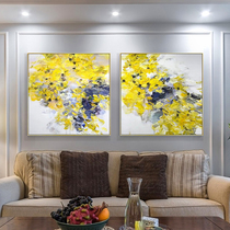 Hand-painted oil painting Orange white starry flower three-dimensional living room sofa background wall decorative painting restaurant porch hanging painting