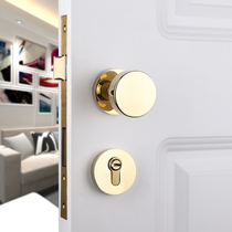 Taiwan Yibili American door lock indoor bedroom minimal room door lock light luxury PVD gold solid wood split door lock