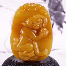 Full yellow zodiac monkey Yunnan Longling Huanglong Jadepromotion and fortunependant hz00501U G