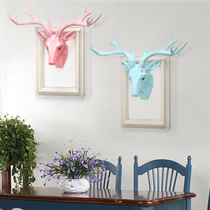 Home creative deer head decorative painting living room photo wall cafe porch bedroom modern simple European mural painting