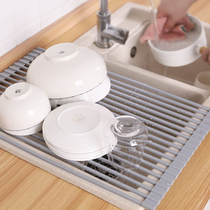 Foldable kitchen drain rack Storage rack Above the sink pool drying dishes chopsticks pool dishwasher basket Household bowl rack