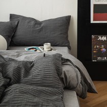 Baijialovers Advanced Bubble Yarn Pure Cotton Sheet Quilt Cover Nordic Wind Ins Brief Spring Autumn Bed Bedding 4 pieces of cover