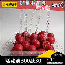 Disposable transparent fork thickened transparent fruit fork fresh material bamboo joint fruit stick two-tooth small fork fruit fork