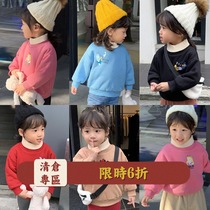 L mom girl pullover sweater New Years arctic velvet warm pure cotton winter Western style baby velvet sweater New Years clothes