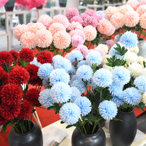 Simulation big head chrysanthemum fake Juan flower wedding hall Wedding flower arrangement flower scene arrangement Window decoration supplies props
