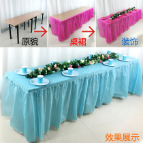 Birthday Wedding party ins dessert table pary plastic table circumference tablecloth PEVA table skirt event layout