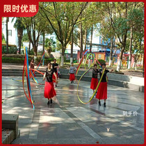 Square dance fitness adult silk 6 meter 8 meter color band stretch rod color rod multi - band multi - band