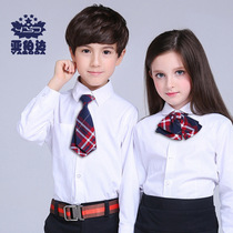 Girl white shirt autumn pure white kindergarten school uniform childrens shirt boys 2019 new autumn class